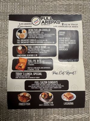Menu photo 5 Full Arepas Los Angeles, CA Menu photo 5 Full Arepas Los Angeles, CA
