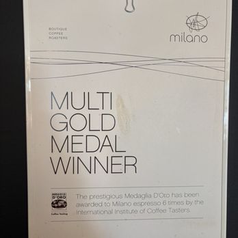 Milano Coffee - Certificate gold medal - Coffee & Tea Near Me - Vancouver, British Columbia Milano Coffee - Certificate gold medal - Coffee & Tea Near Me - Vancouver, British Columbia