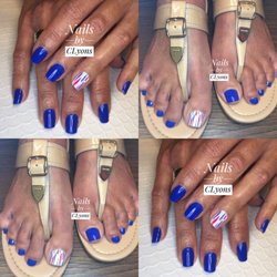 Nails by CLyons - Happy 4th of July, Shellac Gel Manicure & Matching Pedicure