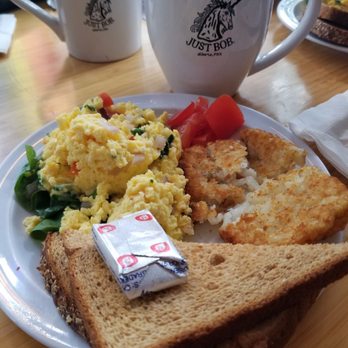Just Bob. - 2 egg scramble with hashbrown add on! Yum!!! - Cafes Near Me - Portland, Oregon Just Bob. - 2 egg scramble with hashbrown add on! Yum!!! - Cafes Near Me - Portland, Oregon