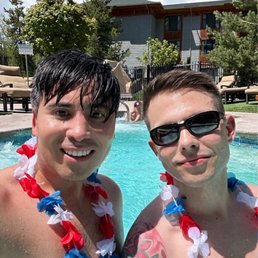 Enjoying the pool area. Enjoying the pool area.