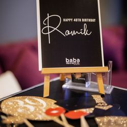 Baba Photo Booth - Special sign for the prop table, makes it unique!