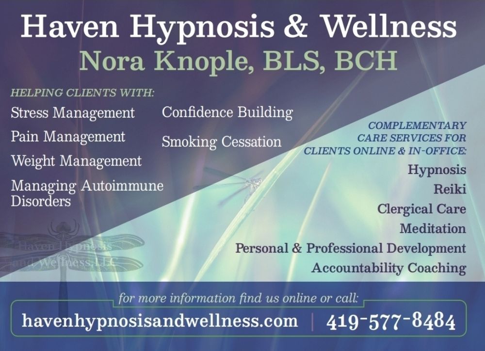 HAVEN HYPNOSIS AND WELLNESS 85 Benedict Ave, Norwalk, Ohio Hypnosis