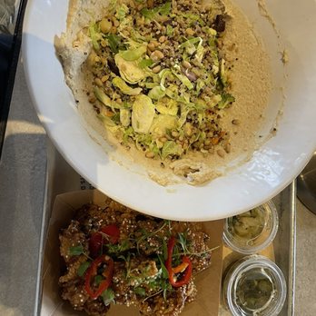 The Crack Shack - Downward Dog (dressing on the side), Chicken Oysters (add orange toss) - New American Near Me - Encinitas, California The Crack Shack - Downward Dog (dressing on the side), Chicken Oysters (add orange toss) - New American Near Me - Encinitas, California