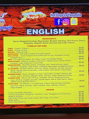 Menu photo 4 Hot Dogs La Yaquesita Avondale, AZ