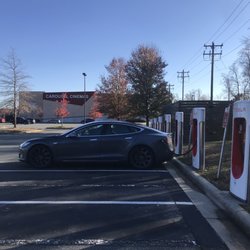 Tesla Supercharger - Eight (8) 150kW stalls very rarely being used as it's located in the back of the Dillards and Carousel Cinemas parking lot