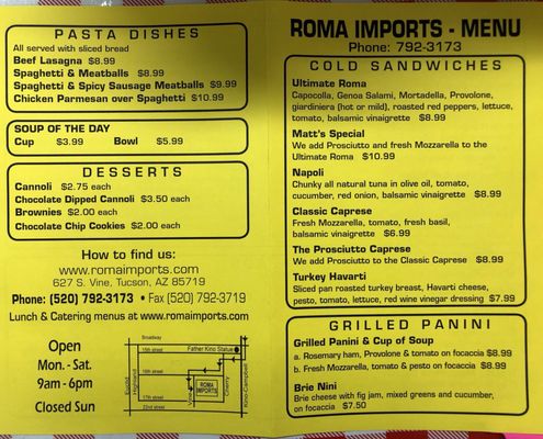 Menu photo 6 Roma Imports Tucson, AZ