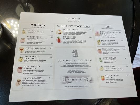 Menu photo 6 Gold Bar Distillery San Francisco, CA Menu photo 6 Gold Bar Distillery San Francisco, CA