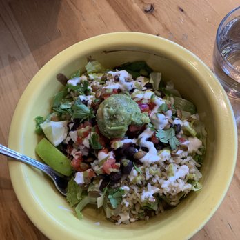 Cafe Gratitude - The "mucho", a salad, brown rice, black beans, pico, cashew nacho cheese, guac, pumpkins seeds. Amazing. - Vegan Near Me - Kansas City, Missouri
