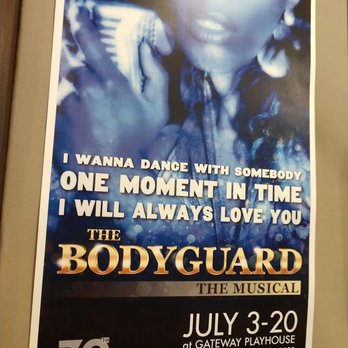 Gateway Playhouse - The BodyGuard Poster of up coming show - Performing Arts Near Me - Bellport, New York