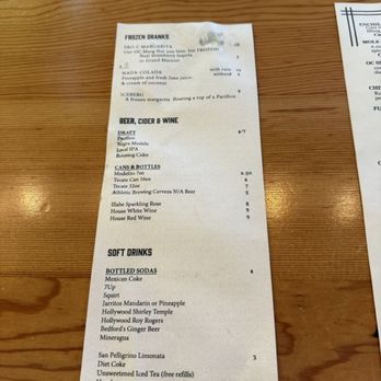 OC Taco - Back of drink menu - Tacos Near Me - Oregon City, Oregon