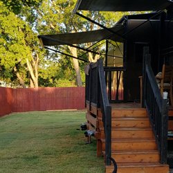Skyline RV Park - The pad is wide enough to accommodate our 7' wide deck and RV with 5 slides.