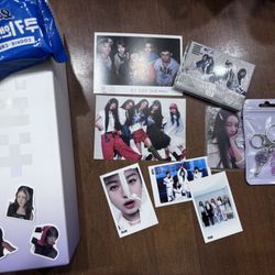 Kpop Nation - Illit light stick, cream cookie, photo cards, keychain, stickers.
