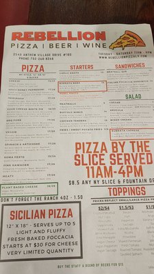 Menu photo 3 Rebellion Pizza Henderson, NV
