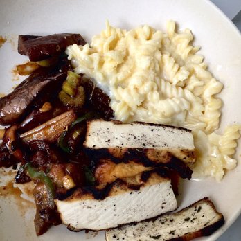 Flower Child - GF mac n cheese, tofu, Japanese eggplant. - Salad Near Me - Austin, Texas