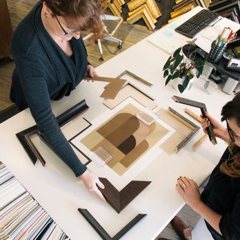 Artists Frame Service - Finding the perfect frame for a neutral piece of abstract art. - Framing Near Me - Chicago, Illinois