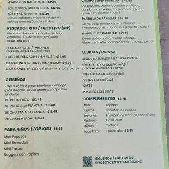 Yo Soy Centro Americano - Menu - Salvadoran Near Me - Miami, Florida Yo Soy Centro Americano - Menu - Salvadoran Near Me - Miami, Florida