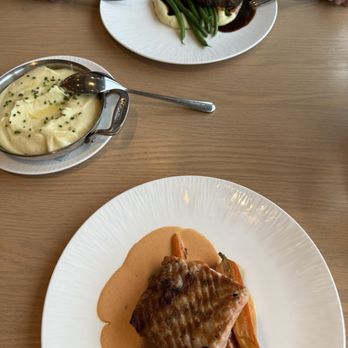 Cascade - Steak and Salmon with whipped potatoes - Steakhouses Near Me - South Bend, Indiana Cascade - Steak and Salmon with whipped potatoes - Steakhouses Near Me - South Bend, Indiana