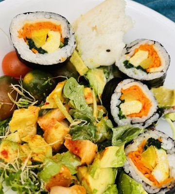 Photo of Galleria Market - Northridge, CA, US. Kim bap with Go Greens salad