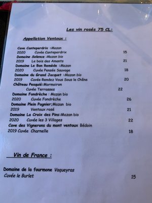 Menu photo 1 Restaurant l'Oulo Mazan, 84 Menu photo 1 Restaurant l'Oulo Mazan, 84