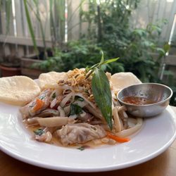 Pickled pick ears salad eith lotus shoot