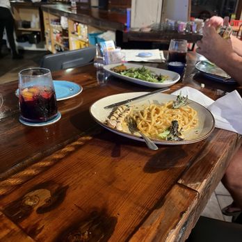 Buttonwood Grill - pasta, salad, and red sangria!!! - Seafood Near Me - Key Largo, Florida