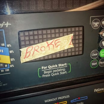 LA Fitness - Helpful childish scrawls identify broken machines at the LA Fitness in Tucker, Georgia. - Gyms Near Me - Tucker, Georgia