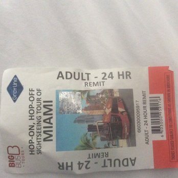 Big Bus Tours - Here are copies (one front, one back) of tickets purchased the bus person said were not valid.  See my review for more info. - Bus Tours Near Me - Miami, Florida