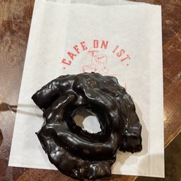 Old fashioned donut with chocolate Old fashioned donut with chocolate