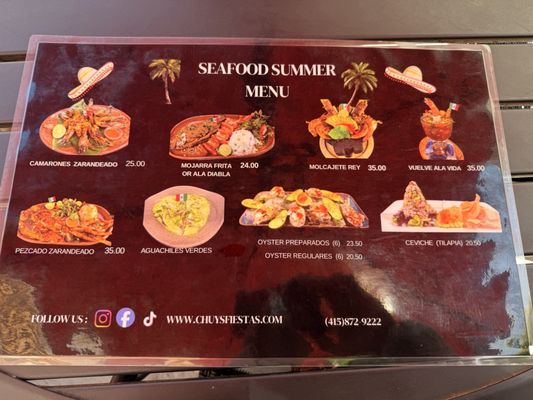 Menu photo 1 Chuy's Fiestas San Francisco, CA Menu photo 1 Chuy's Fiestas San Francisco, CA