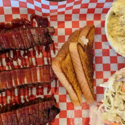 BBQ Tex Mex - St Louis ribs with Texas toast, potato salad and coleslaw