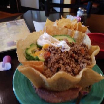 Grand Tequila Mexican Restaurant & Cantina - Taco Salad with added sour cream - Mexican Near Me - San Antonio, Texas Grand Tequila Mexican Restaurant & Cantina - Taco Salad with added sour cream - Mexican Near Me - San Antonio, Texas