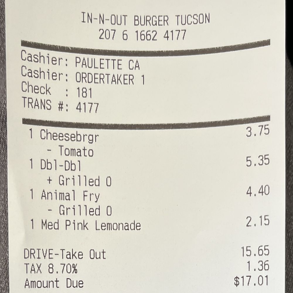 Our receipt