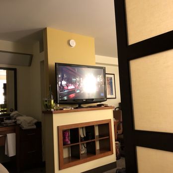 Hyatt Place Seattle/Downtown - Bit of an awkward set up. This is my view of the television from my bed. Pull out sofa/bed on the other side. - Hotels Near Me - Seattle, Washington
