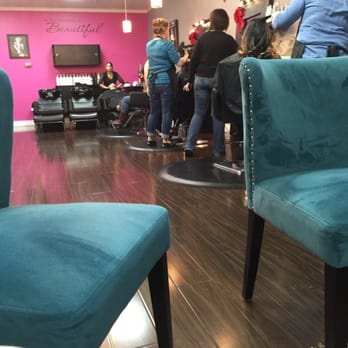 3Sixty Salon - Yes, those blue chairs are comfy....  Or, maybe it is the free Mimosa talk in'!!!........ - Hair Salons Near Me - Fremont, California
