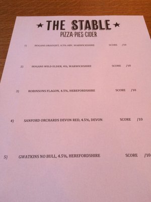 Menu photo 1 The Stable Birmingham, XWM Menu photo 1 The Stable Birmingham, XWM
