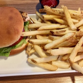 Waterman's Brewing - Blackened chicken sandwich with fries. Delicious!! - Brewpubs Near Me - Wilmington, North Carolina Waterman's Brewing - Blackened chicken sandwich with fries. Delicious!! - Brewpubs Near Me - Wilmington, North Carolina
