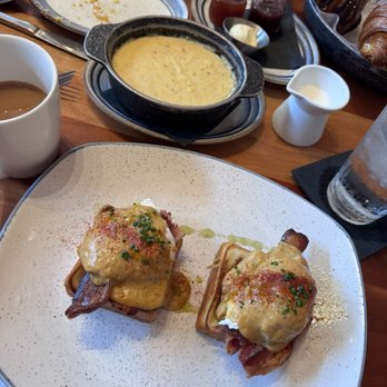The Butter Milk Ranch - Bacon benny with corn gravy & grits - Breakfast & Brunch Near Me - Nashville, Tennessee The Butter Milk Ranch - Bacon benny with corn gravy & grits - Breakfast & Brunch Near Me - Nashville, Tennessee