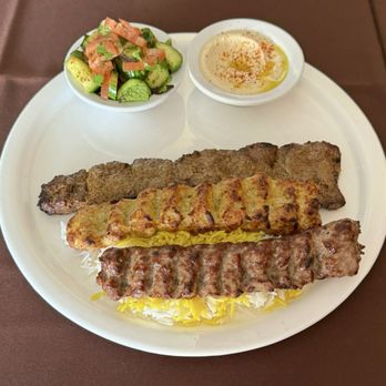 Adana Restaurant - Soltani Combo (Barg + Koobideh) & Extra Chicken Koobideh Kabab - Middle Eastern Near Me - Glendale, California