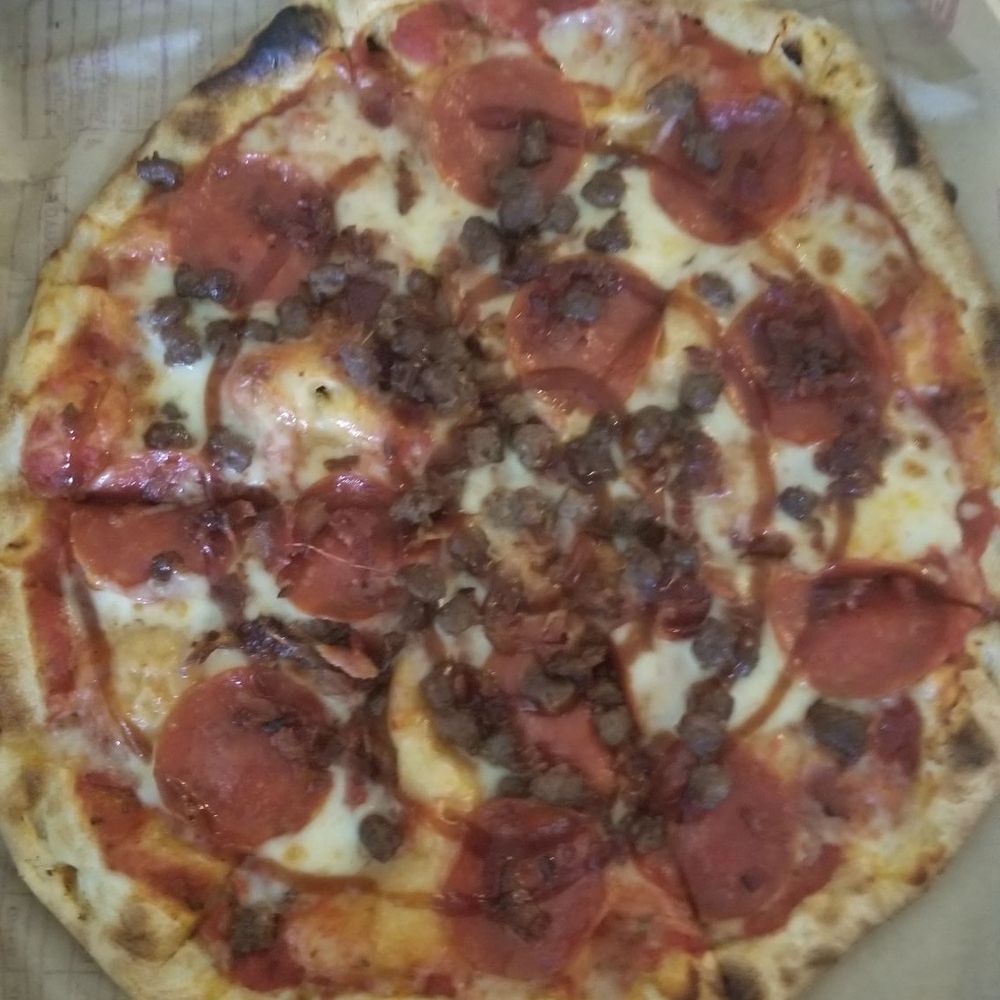 MOD Pizza - Pepperoni, bacon and ground beef with bbq sauce. - Fast Food Near Me - San Antonio, Texas MOD Pizza - Pepperoni, bacon and ground beef with bbq sauce. - Fast Food Near Me - San Antonio, Texas