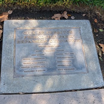 Friendship Park - Expansion dedication plaque - Parks Near Me - Cerritos, California Friendship Park - Expansion dedication plaque - Parks Near Me - Cerritos, California
