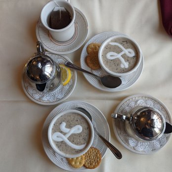 Lowell Inn - High tea course 2 - mushroom soup - Hotels Near Me - Stillwater, Minnesota