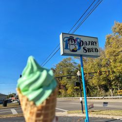 Dairy Shed - Pistachio Nut on a Waffle cone!