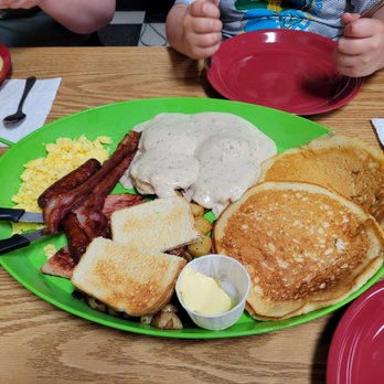 Pappy's Greasy Spoon - My son and I split the giant platter of breakfast foods. So good! - American Near Me - Canby, Oregon