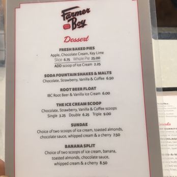 Farmer Boy - Dessert menu - Breakfast & Brunch Near Me - Santa Barbara, California