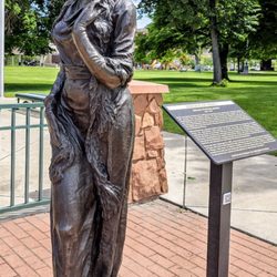 Main Street Park - Helen Foster Snow Statue in front of Main St. Park