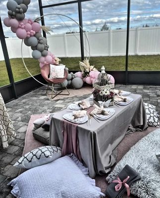 Outdoor Summer Celebration - Enjoy the outdoors in the comfort of your backyard or any location of your choice. Restrictions apply.
Luxurious picnic settings. Build your own is available for all our designs. Outdoor Summer Celebration - Enjoy the outdoors in the comfort of your backyard or any location of your choice. Restrictions apply.
Luxurious picnic settings. Build your own is available for all our designs.