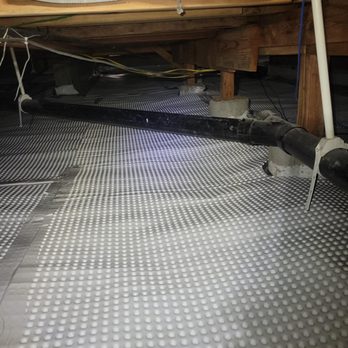 Crawlspace Clean - Dimpled drainage mat that will be underneath encapsulation barrier. - Insulation Installation Near Me