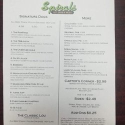 Spirals: Hot Dogs & More - Menu