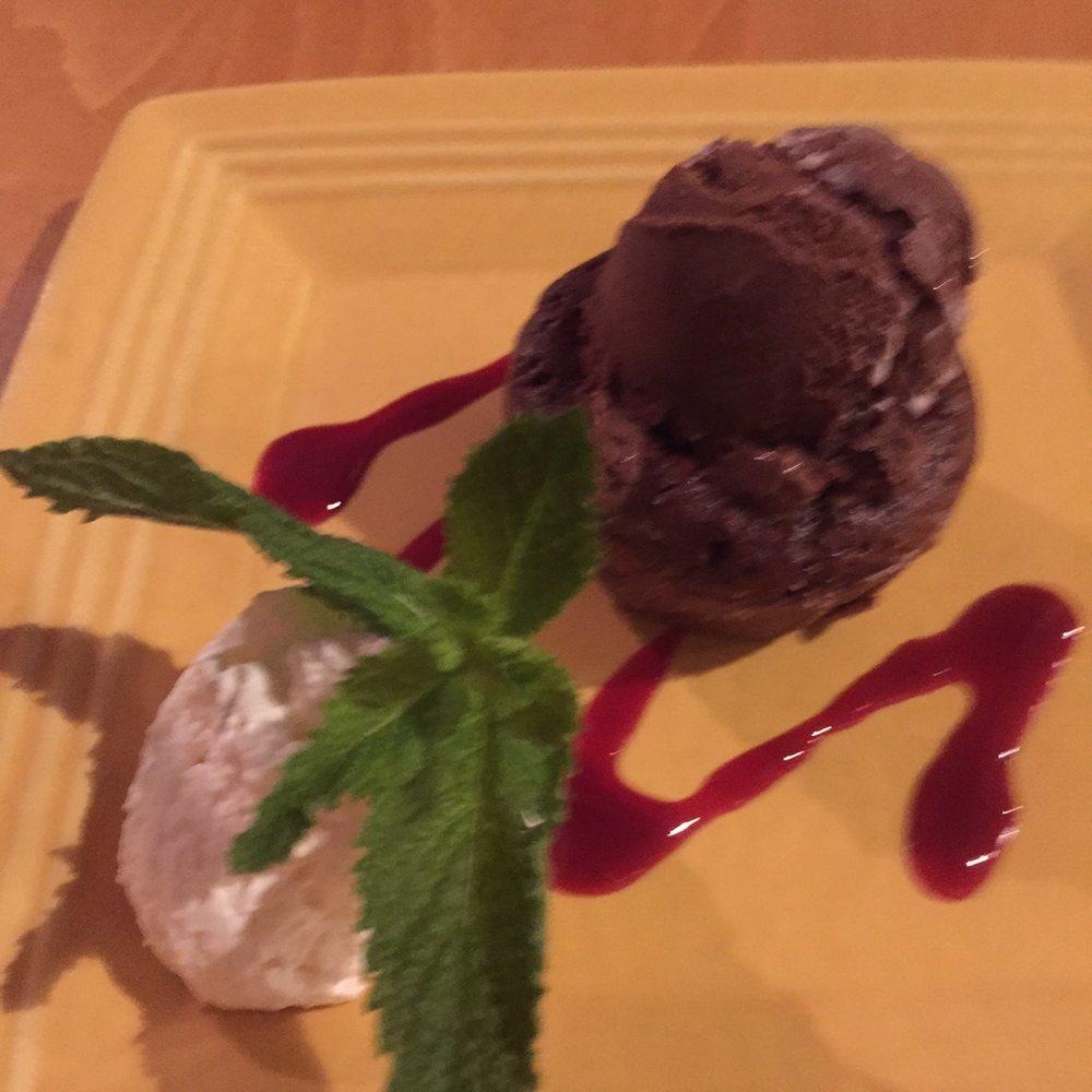 Cafe Azafran - Chocolate Molten Cake with chocolate gelato and fresh whipped cream - Breakfast & Brunch Near Me - Rehoboth Beach, Delaware Cafe Azafran - Chocolate Molten Cake with chocolate gelato and fresh whipped cream - Breakfast & Brunch Near Me - Rehoboth Beach, Delaware